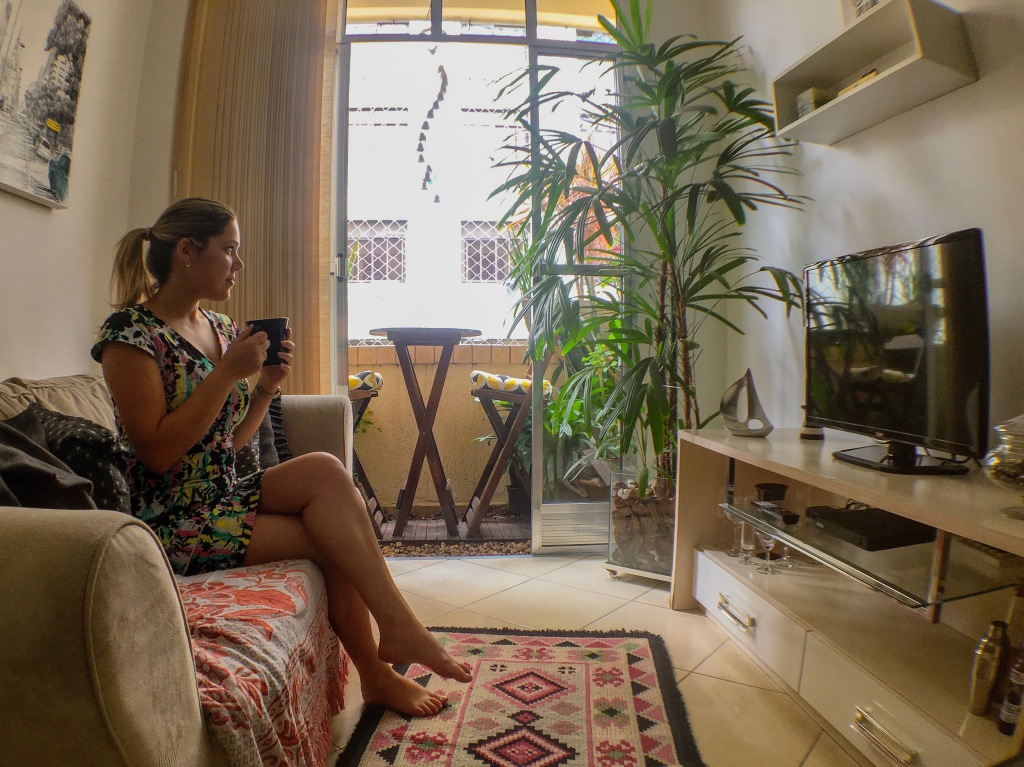Sala do apartamento alugado por Airbnb